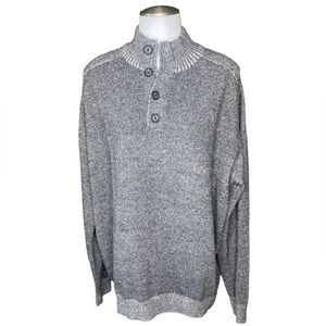 Aqua toscano wool 3 quarter large button mock neck sweater XL